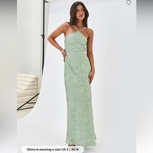 Zoelle Halter Maxi Dress Sage